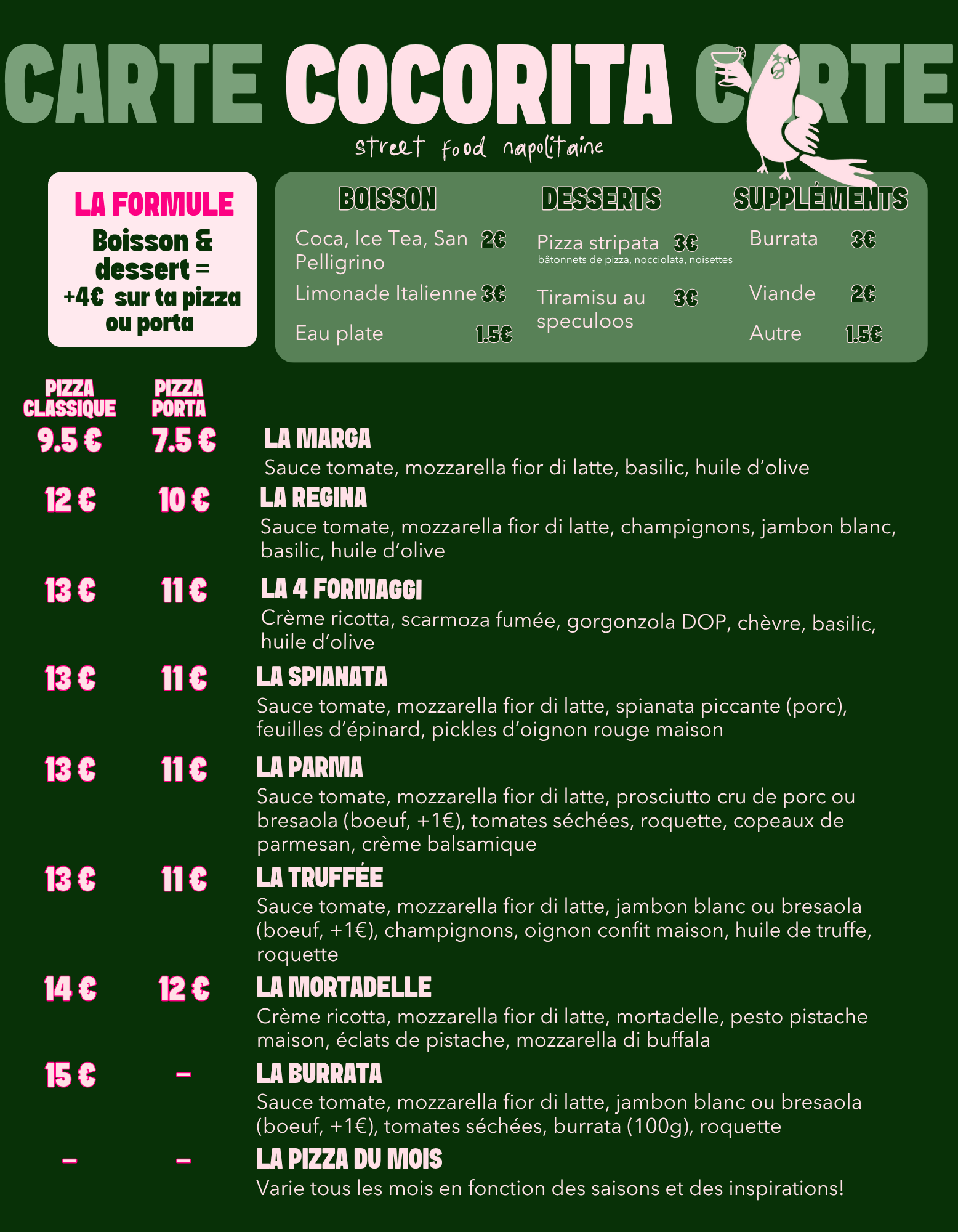 Carte Pizza — Mardi
